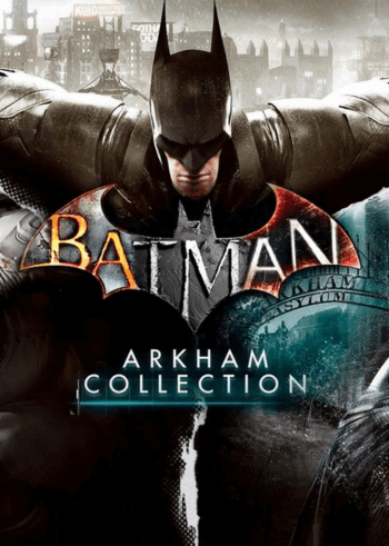 Batman Arkham Collection GOTY Steam Key pack artwork Batman and Batmobile in Arkham Knight Joker encounter in Arkham Asylum GOTY edition