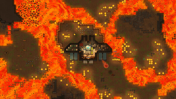 RimWorld Odyssey gravship colony soaring above lush alien landscapes and hostile biomes