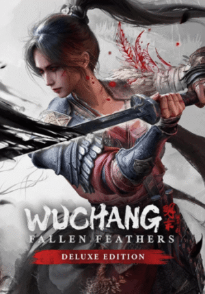 Cover art of Wuchang: Fallen Feathers Deluxe Edition, depicting a female warrior with a blood-streaked sword ready for battle. Wuchang: Fallen Feathers Deluxe Edition Pc Steam Key